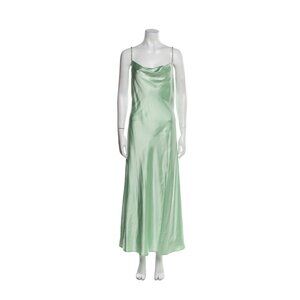 Jason Wu New Authentic Solid Mint Green Tank Satin Formal Long Slip Gown Dress